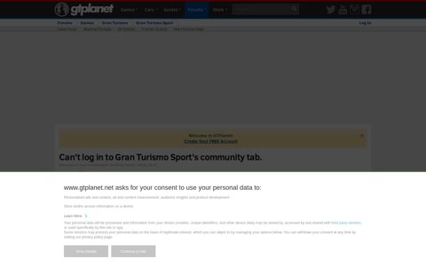 Can't log in to Gran Turismo Sport's community tab. - GTPlanet
