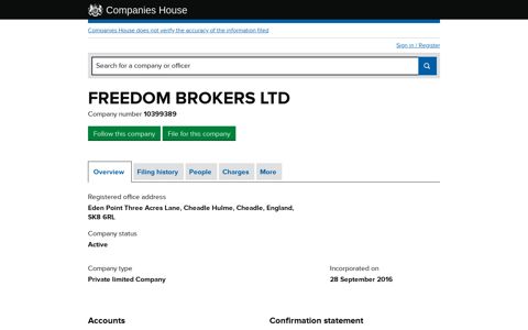 FREEDOM BROKERS LTD - Overview (free company ...