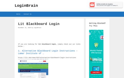 Lit Blackboard Alternative Blackboard Login Instructions ...