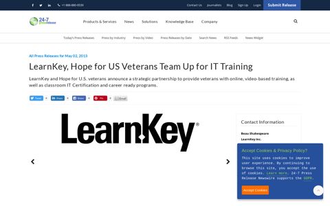LearnKey, Hope for US Veterans Team Up for IT Training