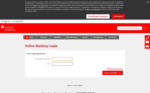 Login Online-Banking - Sparkasse Heidelberg