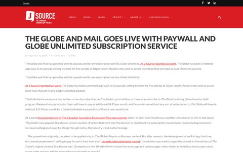 The Globe and Mail goes live with paywall and Globe ...