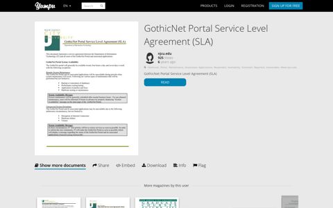 GothicNet Portal Service Level Agreement (SLA) - Yumpu