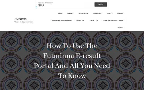 How To Use The Futminna E-result Portal And All You Need ...