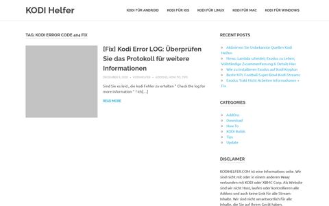 Kodi Error Code 404 Fix – KODI Helfer