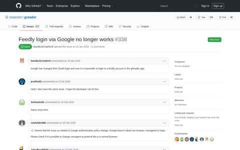 Feedly login via Google no longer works · Issue #338 ... - GitHub