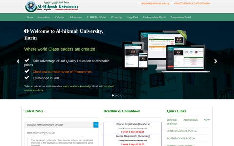 .: Student Portal || Al-hikmah University, Ilorin