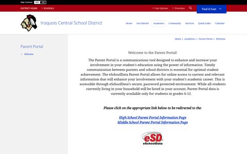 Parent Portal / Welcome - Iroquois Central School District