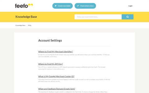 Account Settings | Feefo Support Portal