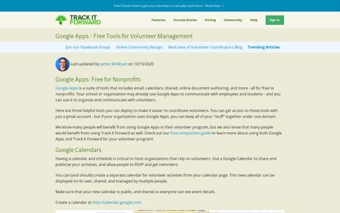 Google Apps - Free Tools for Volunteer Management | Track It ...