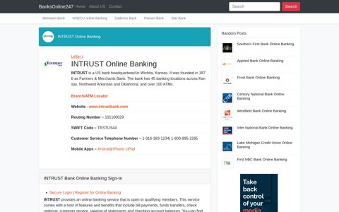 INTRUST Bank Online Banking Sign-In