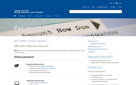 Pay your bill - East Bay Municipal Utility District