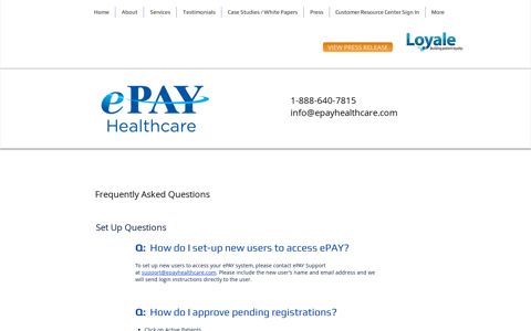 7-FAQ: Patient Log In - ePAY Healthcare