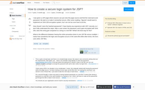 How to create a secure login system for JSP? - Stack Overflow