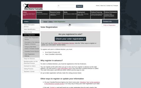 Voter Registration – Elections Canada