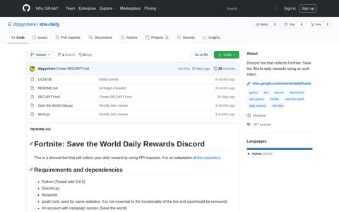 dippyshere/stw-daily: Discord bot that collects ... - GitHub