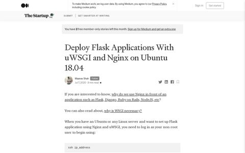Deploy Flask Applications With uWSGI and Nginx on Ubuntu ...