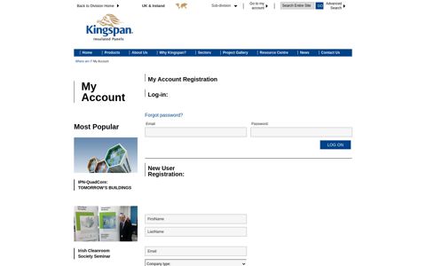 My Account - KIP Division - Kingspan Insulated Panels UK & Ire