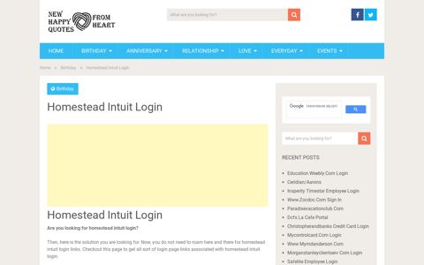 Homestead Intuit Login - New Happy Quotes