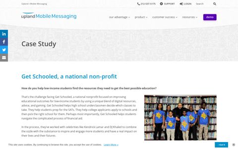 Get Schooled, a national non-profit - Mobile Messaging