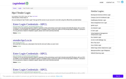 Hpcl Tender Login Enter Login Credentials - HPCL - http ...