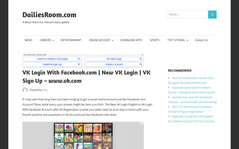 New VK Login | VK Login With Facebook.com | VK Sign Up ...