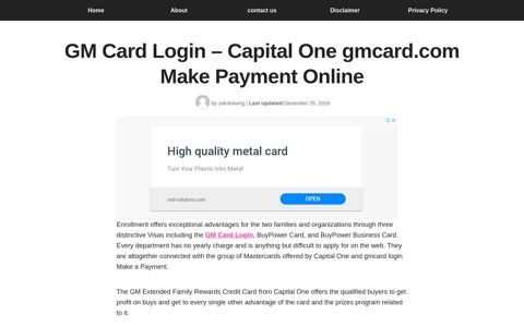 GM Card Login – Capital One gmcard.com Make Payment ...