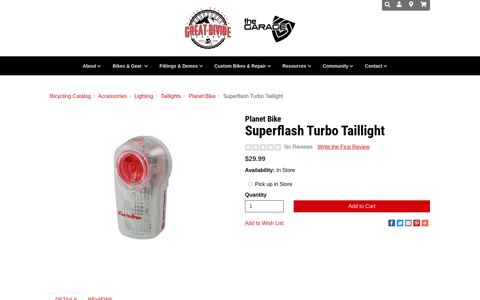 Planet Bike Superflash Turbo Taillight - Great Divide Cyclery ...