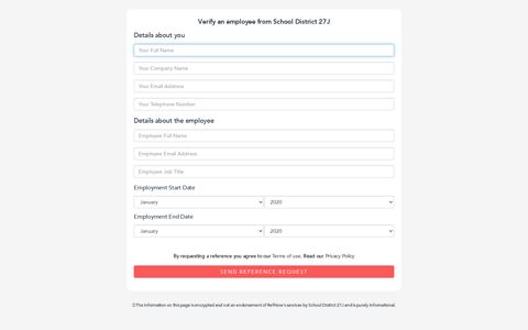 School District 27J Employment verification | RefNow