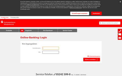 Login Online-Banking - Kreissparkasse Wiedenbrück