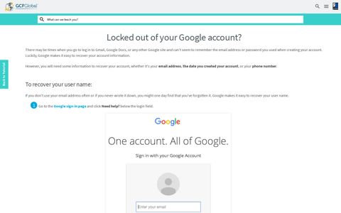 Google Account: Locked Out of Your Google Account?