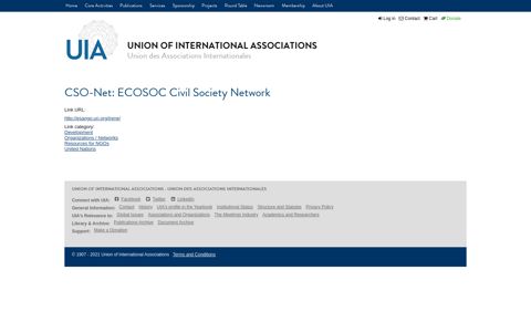 CSO-Net: ECOSOC Civil Society Network | Union of ...