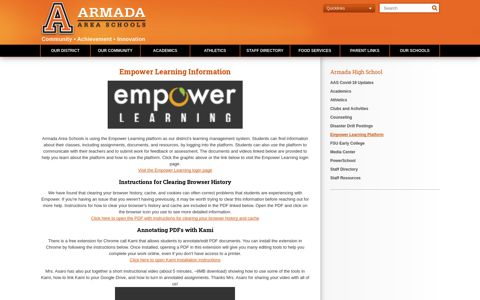 Empower Learning Platform - Armada High School - Armada ...