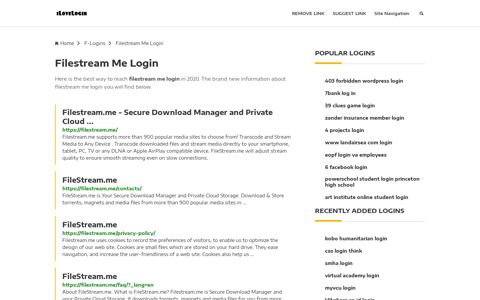 Filestream Me Login ❤️ One Click Access - iLoveLogin