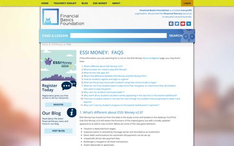 ESSI MONEY: FAQs - Financial Basics Foundation