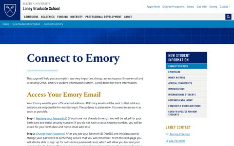 Connect to Emory - Laney Graduate School - Emory University