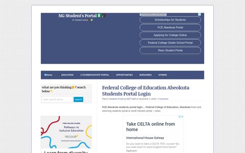 Federal College of Education Abeokuta Students Portal Login ...