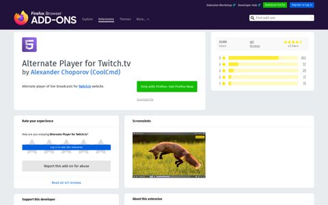 Alternate Player for Twitch.tv – Get this Extension for 🦊 Firefox ...