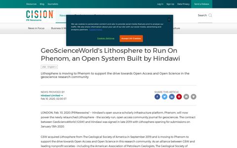 GeoScienceWorld's Lithosphere to Run On Phenom, an Open ...