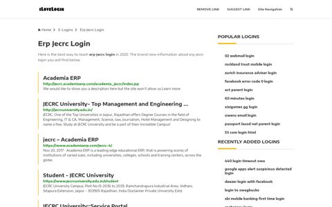 Erp Jecrc Login ❤️ One Click Access
