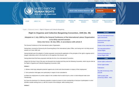 Right to Organise and Collective Bargaining - OHCHR