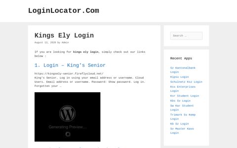 kings ely - LoginLocator.Com