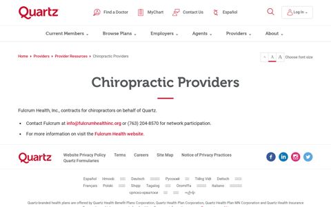 Chiropractic Providers | Quartz