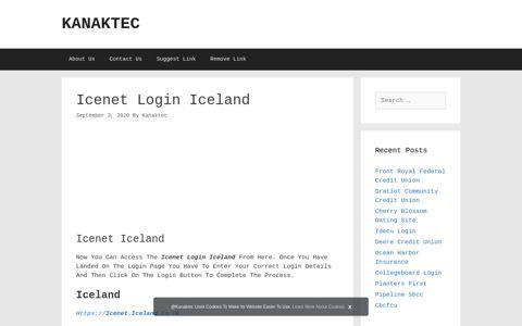 Icenet Login Iceland | Kanaktec - Login Portal Web Directory