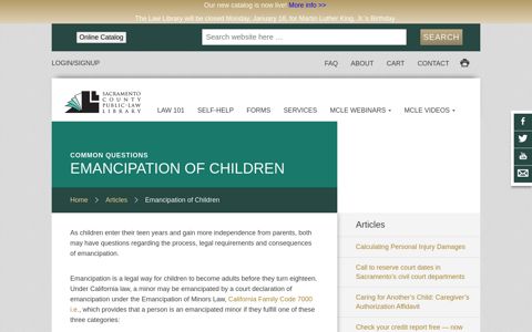 Emancipation of Children | saclaw.org