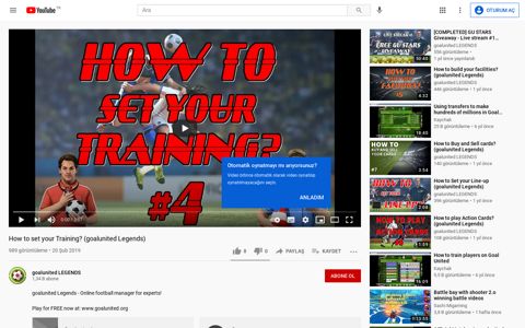 How to set your Training? (goalunited Legends) - YouTube