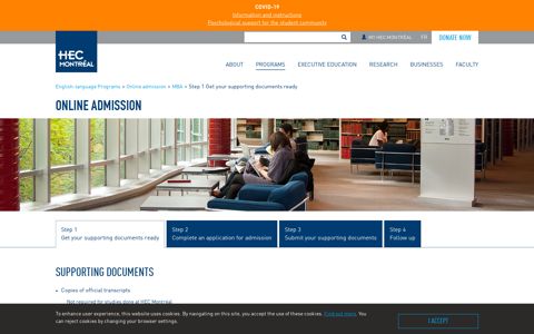 Online admission | Programs | HEC Montréal