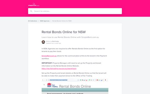 Rental Bonds Online for NSW | Simple Rent Help Center