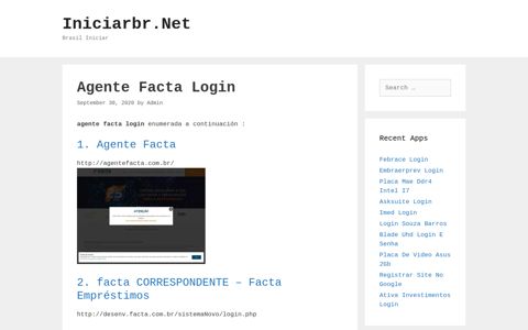 Agente Facta Login - Iniciarbr.Net