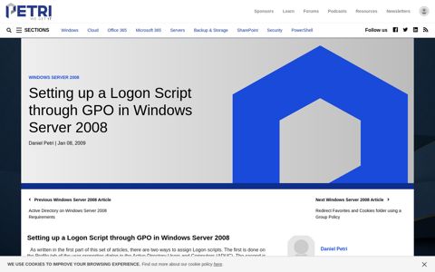 Setting up a Logon Script through GPO in Windows Server 2008